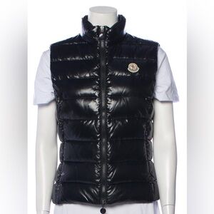 Moncler Women's Shiny Black Quilted Vest Small